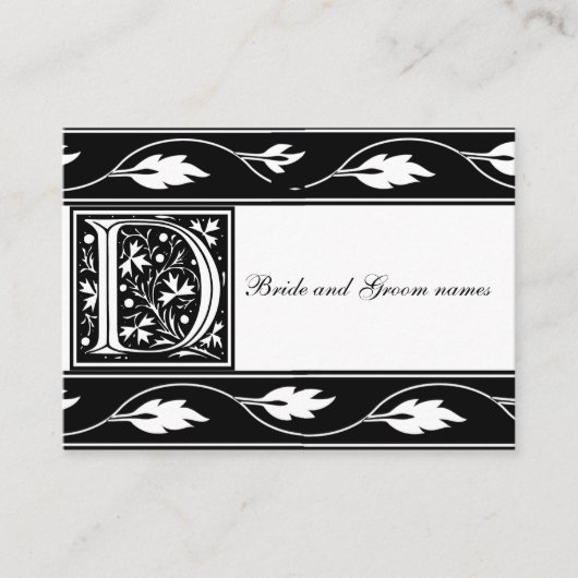 Carte d'enregistrement de mariage Monogramme D noi (Devant)