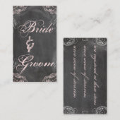 Carte d'enregistrement de mariée rose rose rose an (Devant / Derrière)