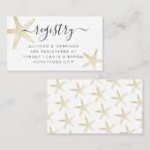 Carte d'enregistrement de thème Starfish Beach (Devant / Derrière)