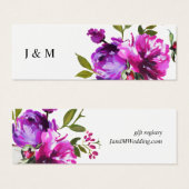 Carte d'enregistrement des fleurs pourpres et vert (Devant & derrière)