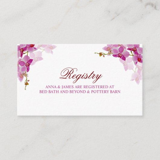 Carte d'enregistrement des Mariages d'orchidées tr (Devant)