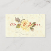 Carte d'enregistrement des Mariages Rose rouge et (Dos)