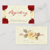 Carte d'enregistrement des Mariages Rose rouge et (Devant / Derrière)