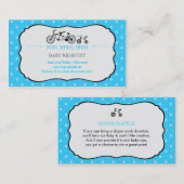 Carte d'enregistrement du Baby shower de bicyclett (Devant / Derrière)