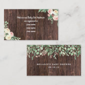 Carte d'enregistrement du baby shower Floral Rusti (Devant / Derrière)