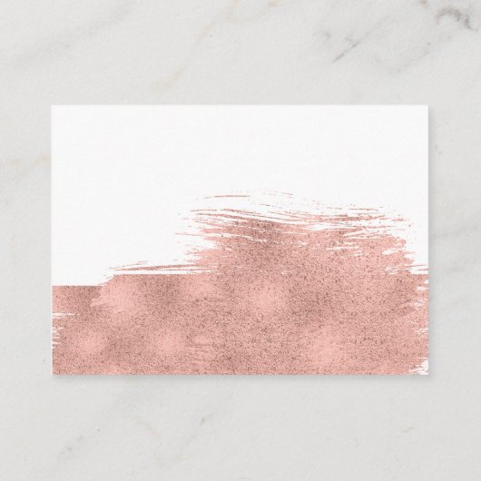 Carte d'enregistrement du Mariage Rose Gold Brusch (Dos)