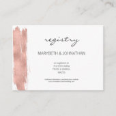 Carte d'enregistrement du Mariage Rose Gold Brusch (Devant)