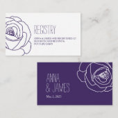 Carte d'enregistrement du Mariage Rose pourpre (Devant / Derrière)