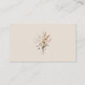 Carte d'enregistrement Fleur séchée beige et Roses (Dos)