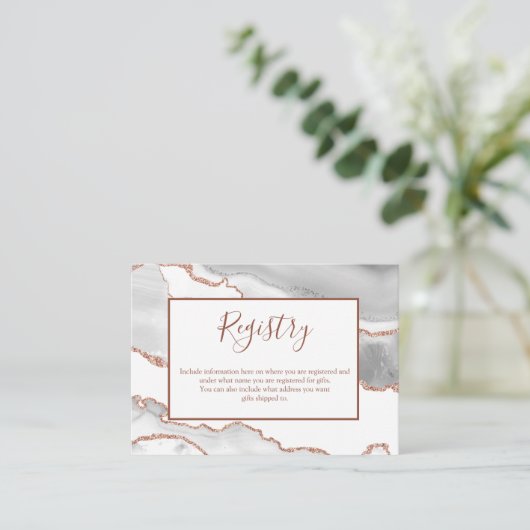 Carte d'enregistrement Formal Classic White Agate  (Debout devant)