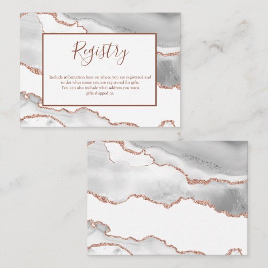 Carte d'enregistrement Formal Classic White Agate  (Devant / Derrière)