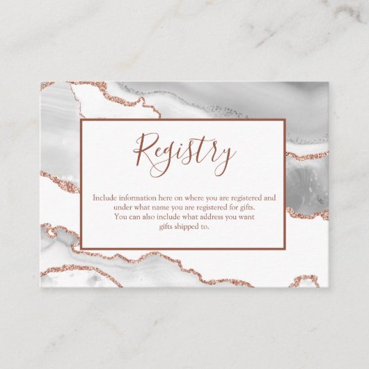 Carte d'enregistrement Formal Classic White Agate (Devant)