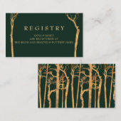 Carte d'enregistrement Mariage Gold Birch Tree (Devant / Derrière)