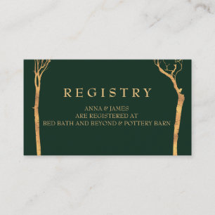 Carte d'enregistrement Mariage Gold Birch Tree