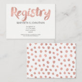 Carte d'enregistrement Mariage Gold Love Rose mode (Devant / Derrière)