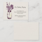 Carte d'enregistrement mariage Mason Jar & Fleurs  (Devant / Derrière)