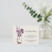 Carte d'enregistrement mariage Mason Jar & Fleurs  (Debout devant)