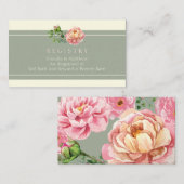 Carte d'enregistrement moderne Vintage, Floral Mar (Devant / Derrière)