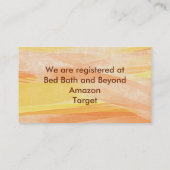 Carte d'enregistrement Orange Yellow Swirl Automne (Dos)