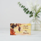 Carte d'enregistrement Orange Yellow Swirl Automne (Debout devant)