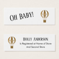 Carte d'enregistrement simple Gold Hot Air Balloon
