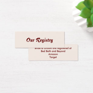 Carte d'enregistrement Skinny pour mariée et fille