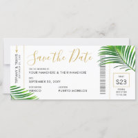 Carte d'enregistrement Tropical Green Palm Boardin
