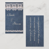 Carte d'enregistrement vintage Denim et Lace (Devant / Derrière)