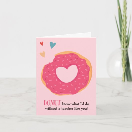 Carte d'enseignant de Saint Valentin Donut (Devant)