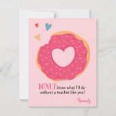 Carte d'enseignant de Saint Valentin Donut (Devant)
