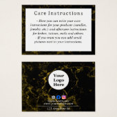 Carte d'enseignement en marbre noir et or (Devant & derrière)