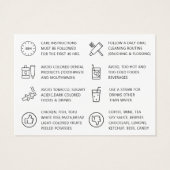 Carte d'enseignement post-soins de blanchissement  (Dos)