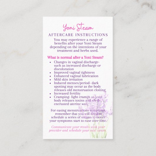 Carte d'enseignement pré-post-post-post-traitement (Dos)