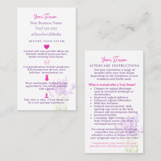 Carte d'enseignement pré-post-post-post-traitement (Devant / Derrière)