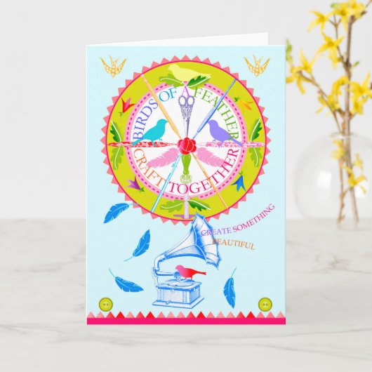 Carte d'ensemble Oiseaux d'un bateau à plume 3 (Fleur jaune)