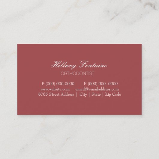 Carte dentaire d'entreprise de services de (Dos)