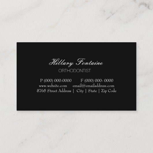 Carte dentaire d'entreprise de services de (Dos)