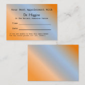 Carte dentaire Médicale Orange moderne (Devant / Derrière)