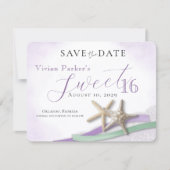 Carte Dentelle d'étoile de mer Sweet 16 Enregistrer la d (Devant)