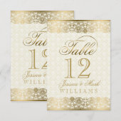 Carte Dentelle dorée sur fond beige (Devant / Derrière)