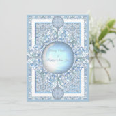 Carte Dentelle en céramique bleu clair (Debout devant)