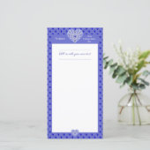 Carte Dentelle en céramique Bleu de Grèce (Debout devant)