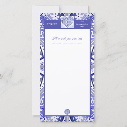 Carte Dentelle en céramique Bleu de Grèce (Devant)