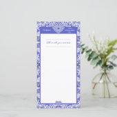 Carte Dentelle en céramique Bleu de Grèce (Debout devant)