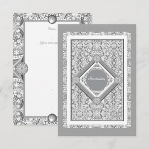 Carte Dentelle en céramique Gris