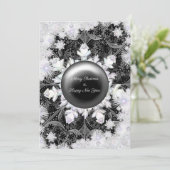 Carte Dentelle en céramique noir & flocon de neige (Debout devant)