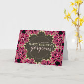 Carte Dentelle fragile Rose Chaud Joyeux anniversaire ma (Fleur jaune)