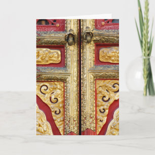 Carte Dentelle métallique dorée sur la porte