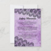 Carte Dentelle noire violet Mariage gothique Mesures de (Devant)