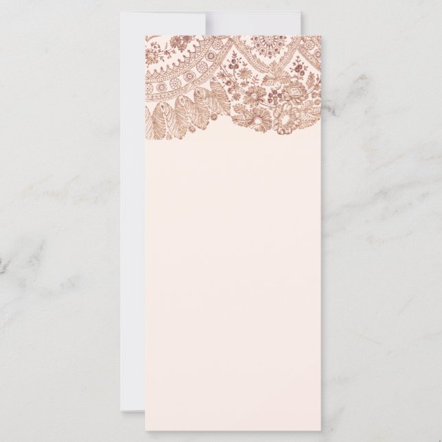 Carte Dentelle Rose Avec Roses (Devant)